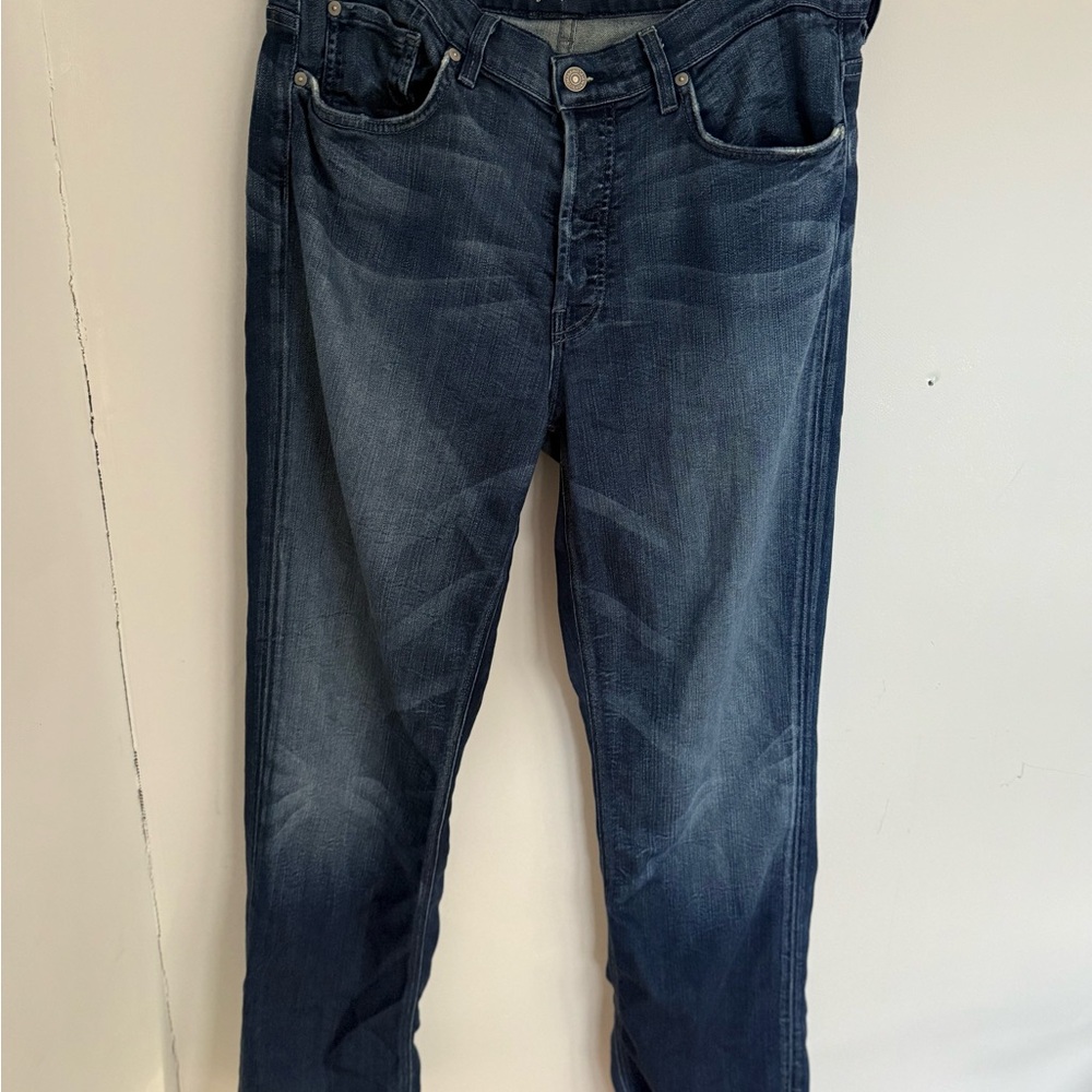 7 For All Mankind Dark Blue Straight Jeans